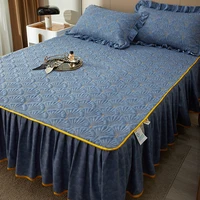 fallwinter 2022 luxury bedding sheets with skirts warm soft thickened bedspread fitted style mattress cover queen king sheet