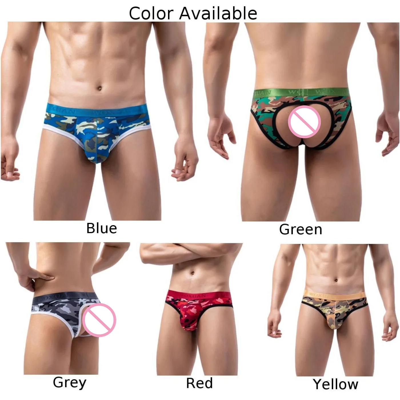 Трусы мужские с открытой спиной пикантное нижнее белье дышащие брифы