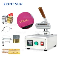 zonesun manual digital control hot foil stamping machine letter set heat press machine leather embossing tools for leathercraft