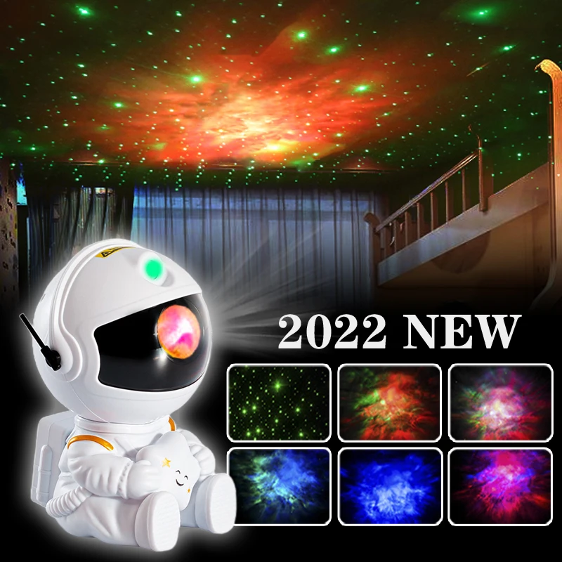 

360°Adjustable Design Astronaut Night Lights Novelty Astronaut LED Lamps Colorful Star Night Light for Children Adults Room Deco