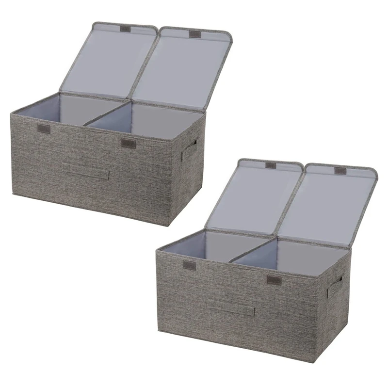 

2X Storage Box,Collapsible Fabric Storage Box With Lid,Organizer For Toys/Clothing/Home/Office Or More