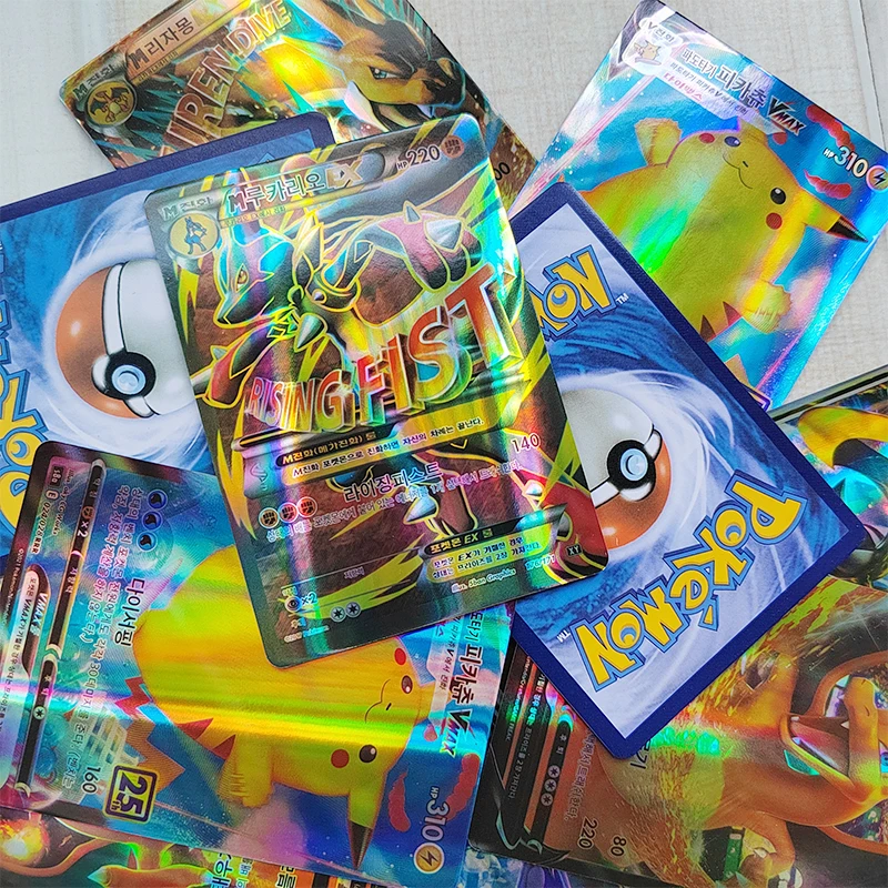 

27Pcs Pokemon Cards Korean Anime Pikachu Charizard V Vmax GX EX Battle Game Carte Trading English Shiny Card Children Toy