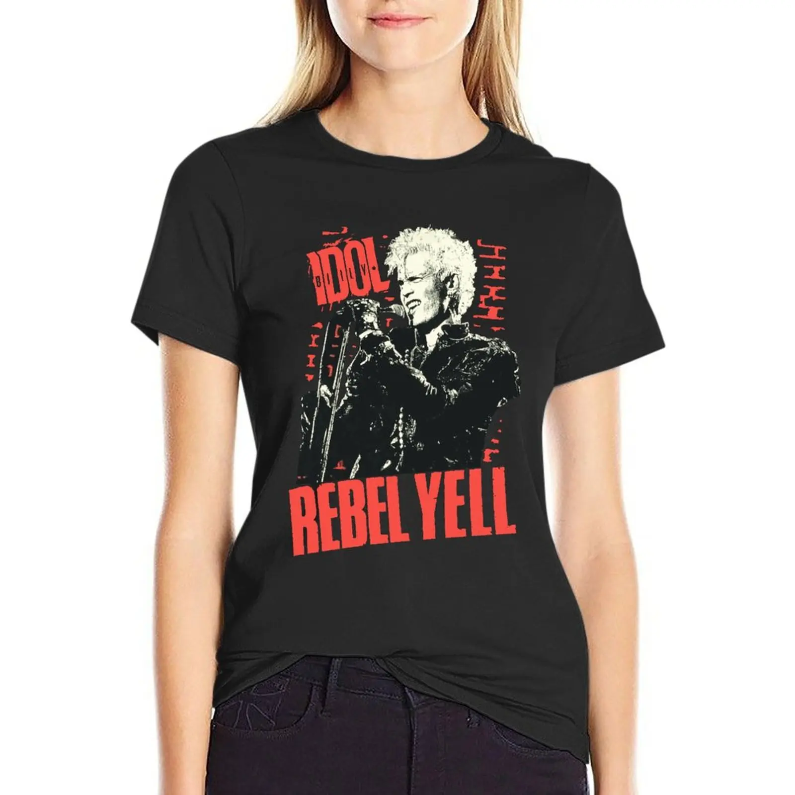 

Футболки Билли идол Rebel Yell Tour большого размера d, Летняя женская одежда, 100% хлопчатобумажная футболка стандартного размера