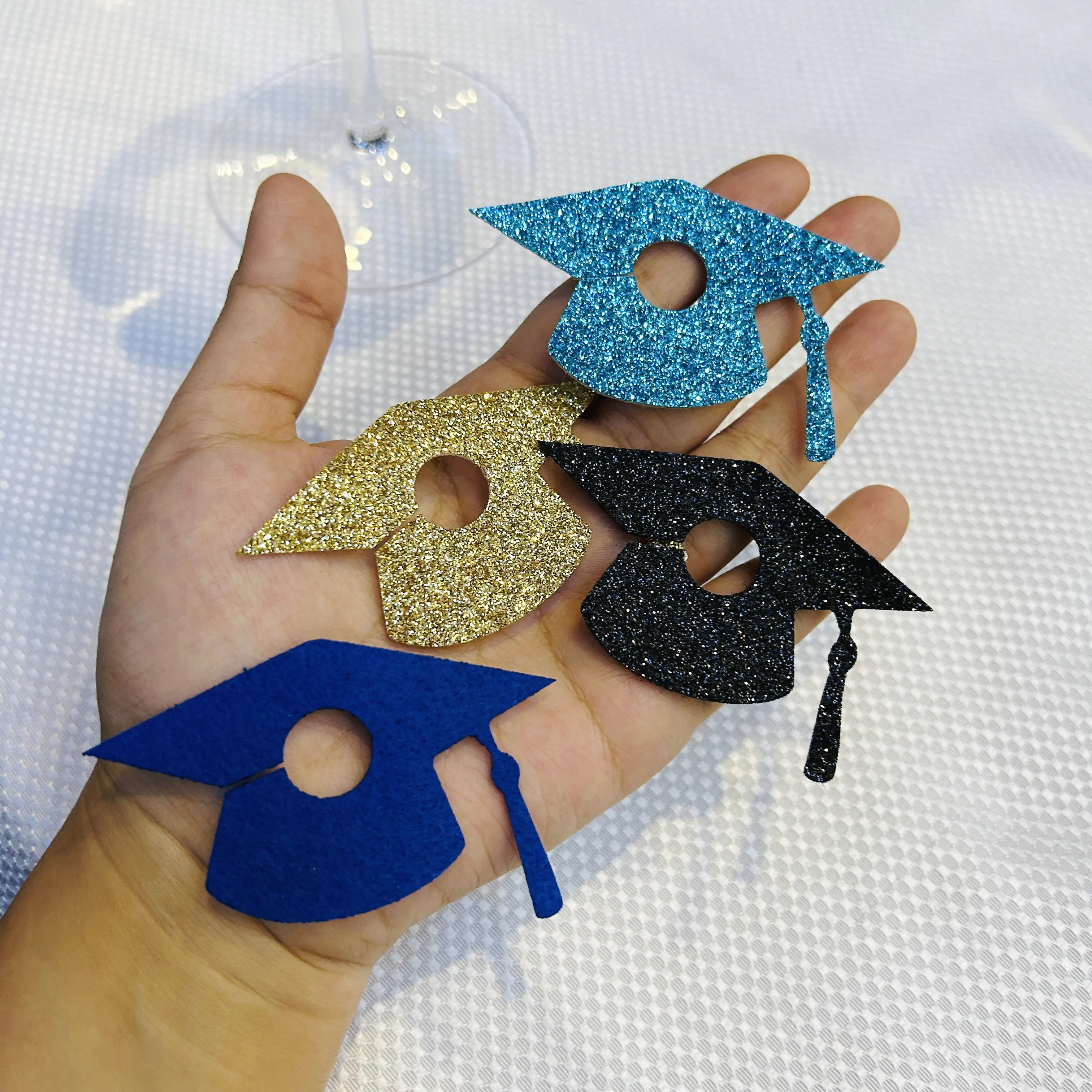 Маркеры для вина выпускного вечера бирки напитков блестящая фетровая резка