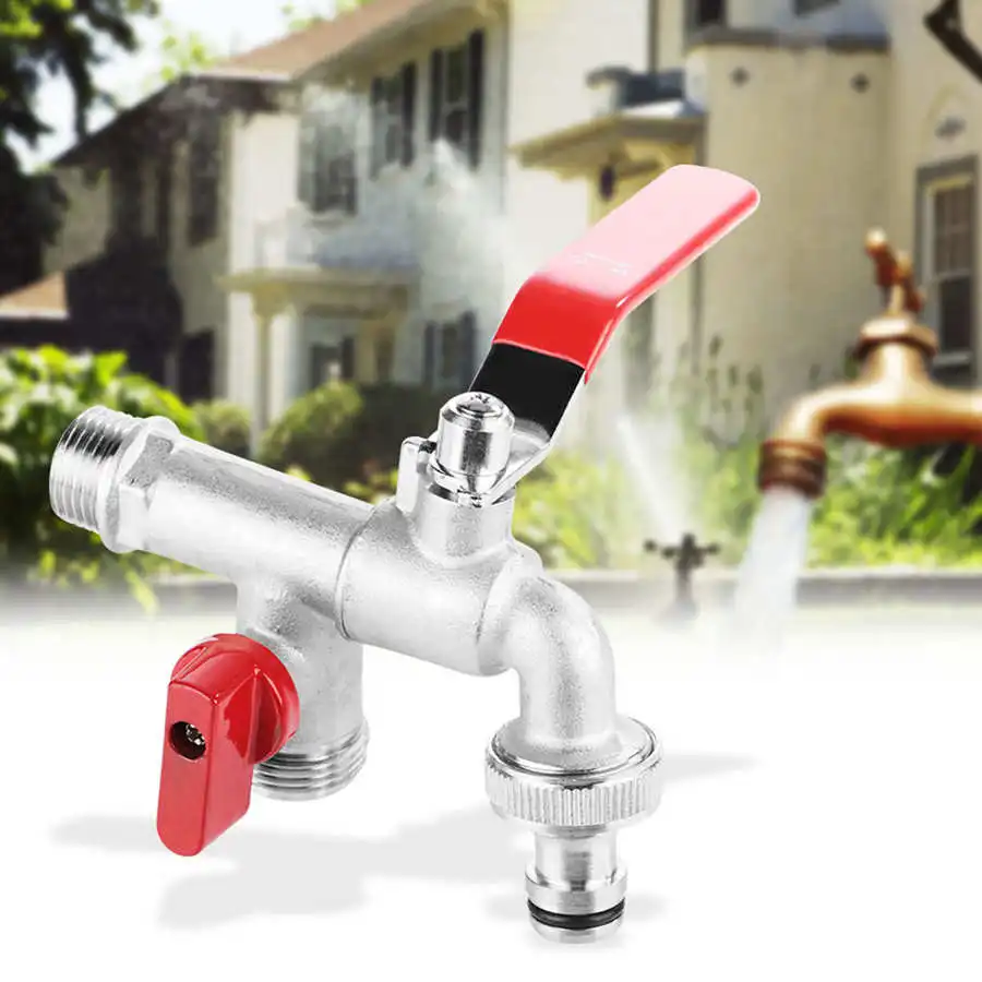 90 Degree Double Valve Water Tap 1/2