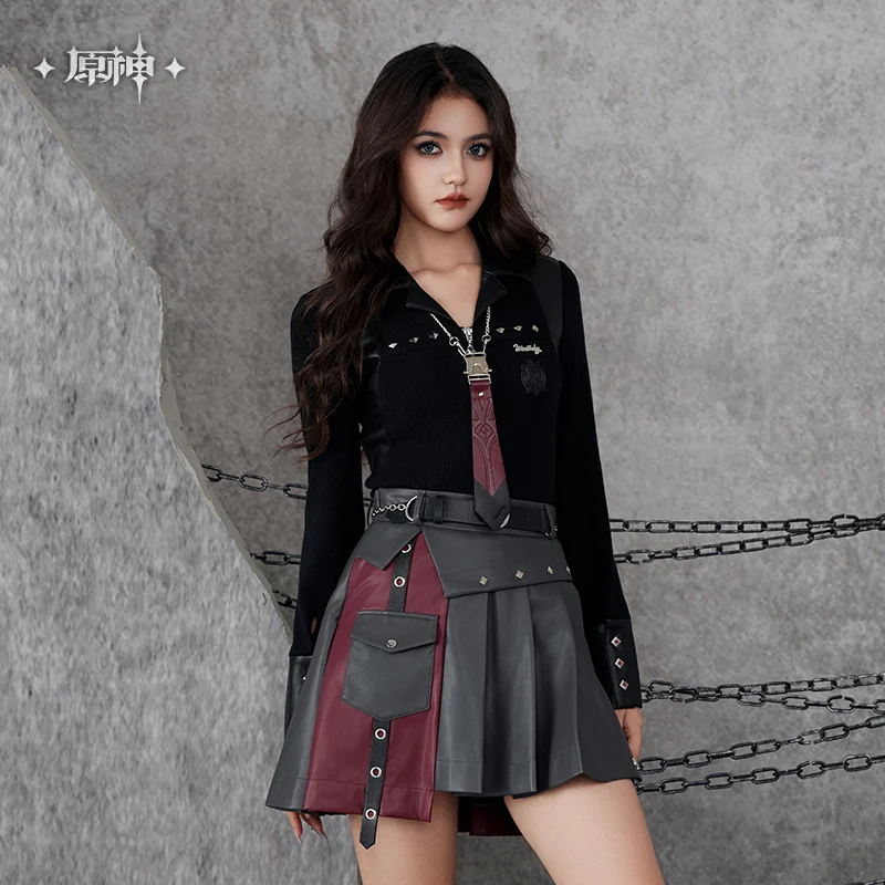 Официальная подлинная плиссированная юбка MiHoYo Genshin Impact Wriothesley рубашка костюмы