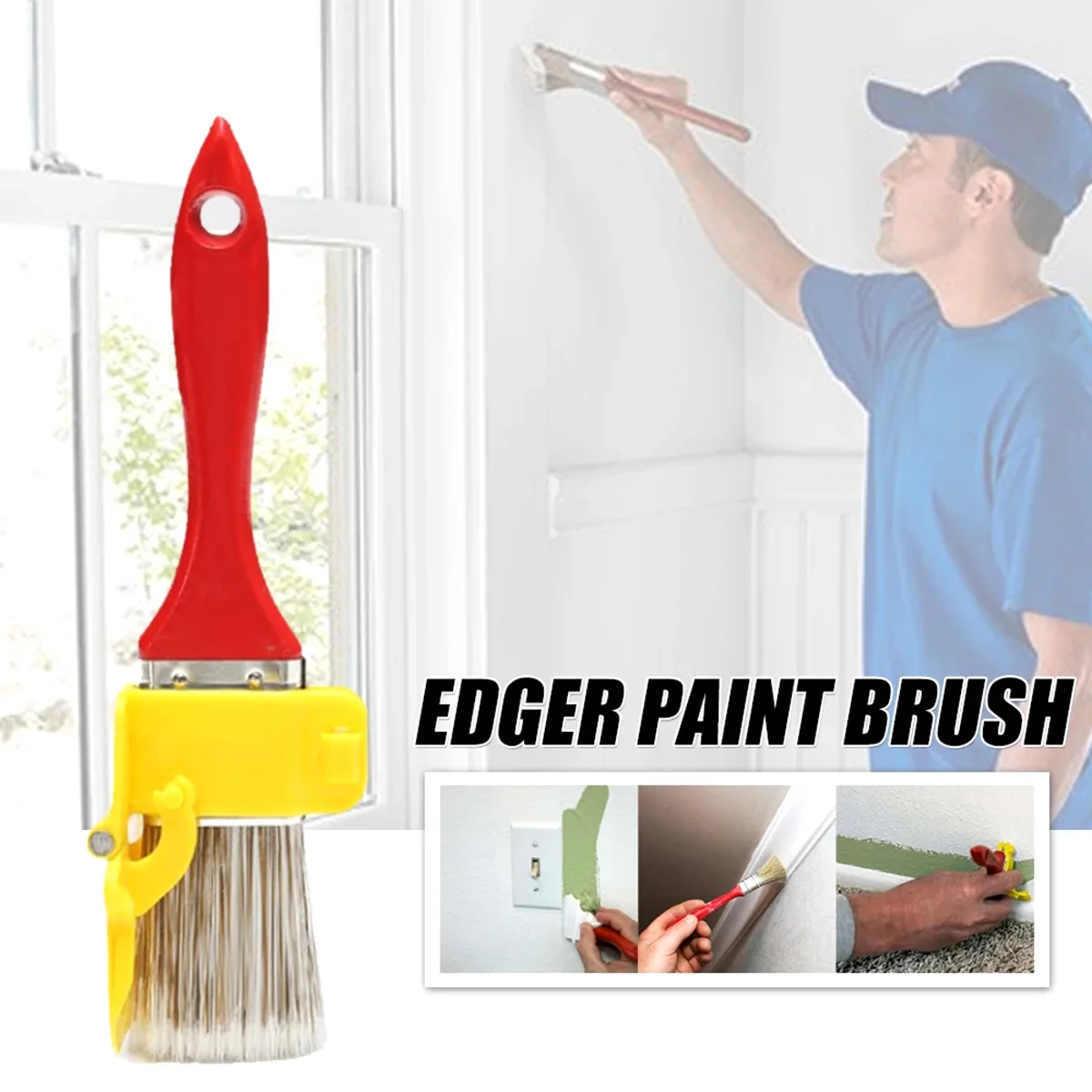 

Portable Edger Paint Brush Professional Wall Painting Tool Color Separator Clean Cut Paint Edger For Wall Ceiling Edges Detail