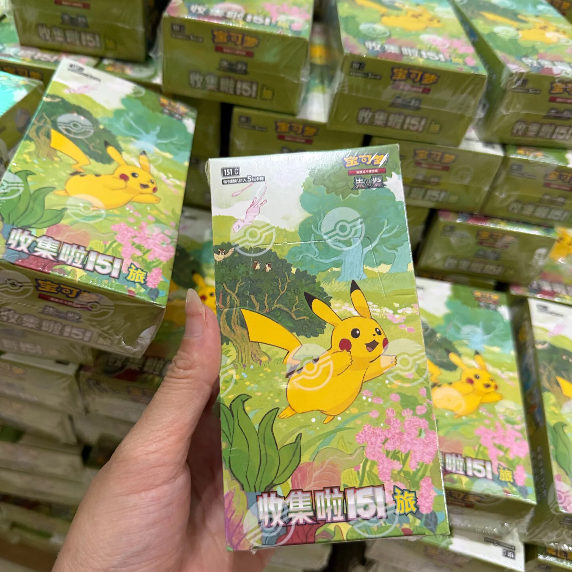 Фото В наличии: Оригинальный китайский набор коллекционных карт Pokemon PTCG Scarlet & Violet 151 (12.0-17.0 Gem Pack Vol 2-5) — Бустер-бокс, подарок на день рождения для детей №4