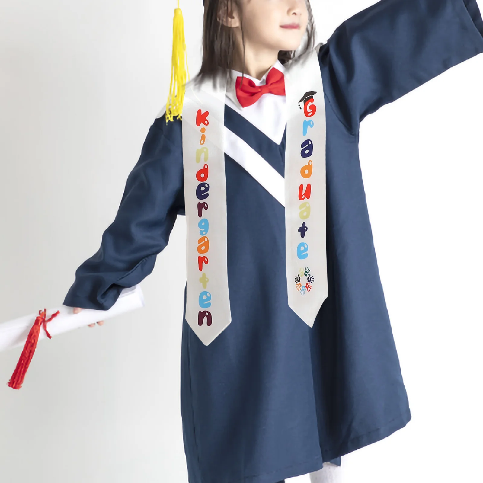 

Children's Printed Shawl Party Accessories Graduate Props Stole For Graduation Shoulder Sash Supplies Decor Dress Kids