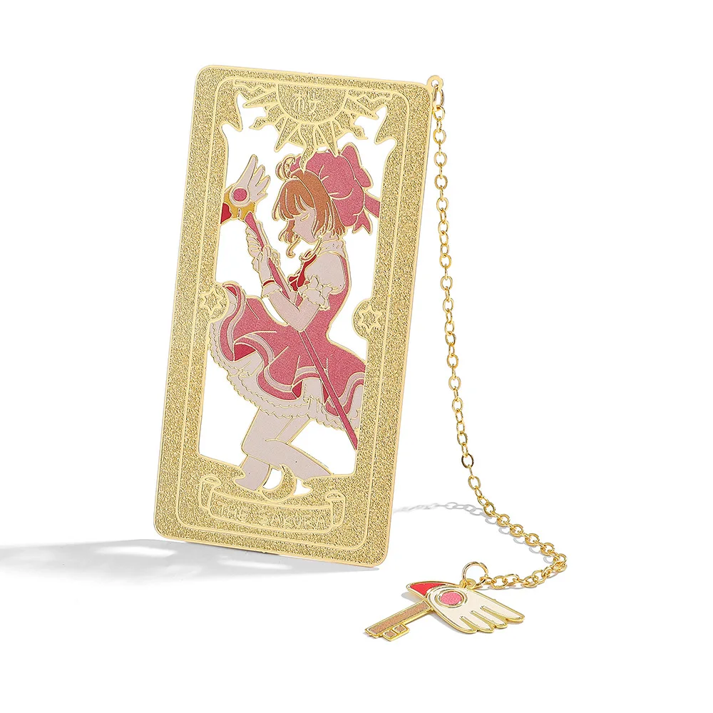 Kawaii аниме Кепка для карт Sakura Book Mark with Creberus металлическая закладка женщин девочек