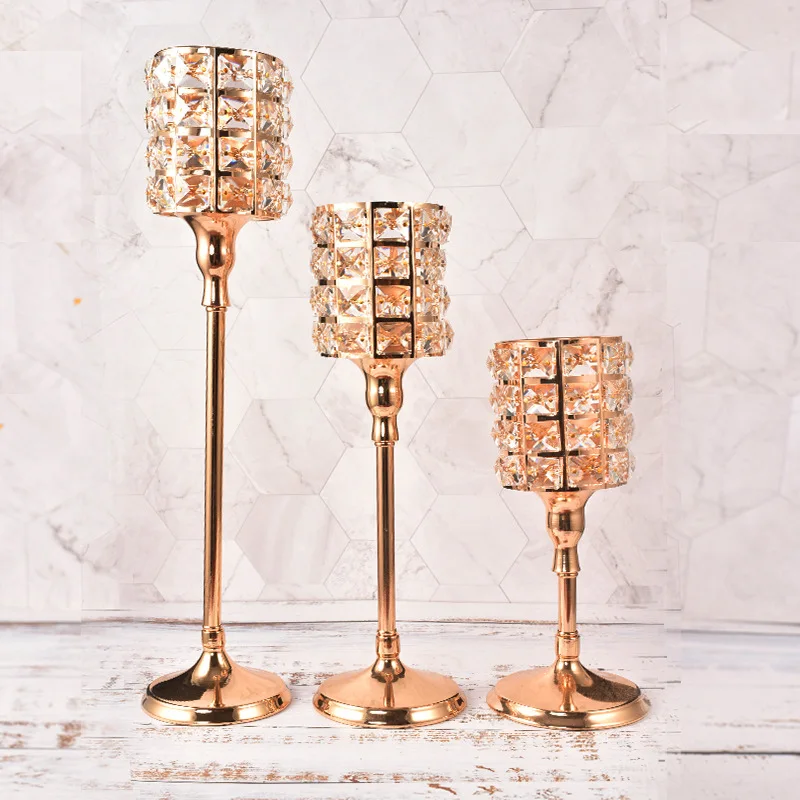 Блестящая женская Золотая свеча декоративный канделябр подсвечник для дома