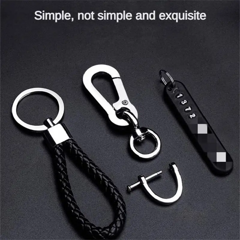 

10pcs Key Chain Anti-Lost Car Key Pendant Split Rings Keychain Phone Number Card Keyring Auto Vehicle Lobster Clas Keychains