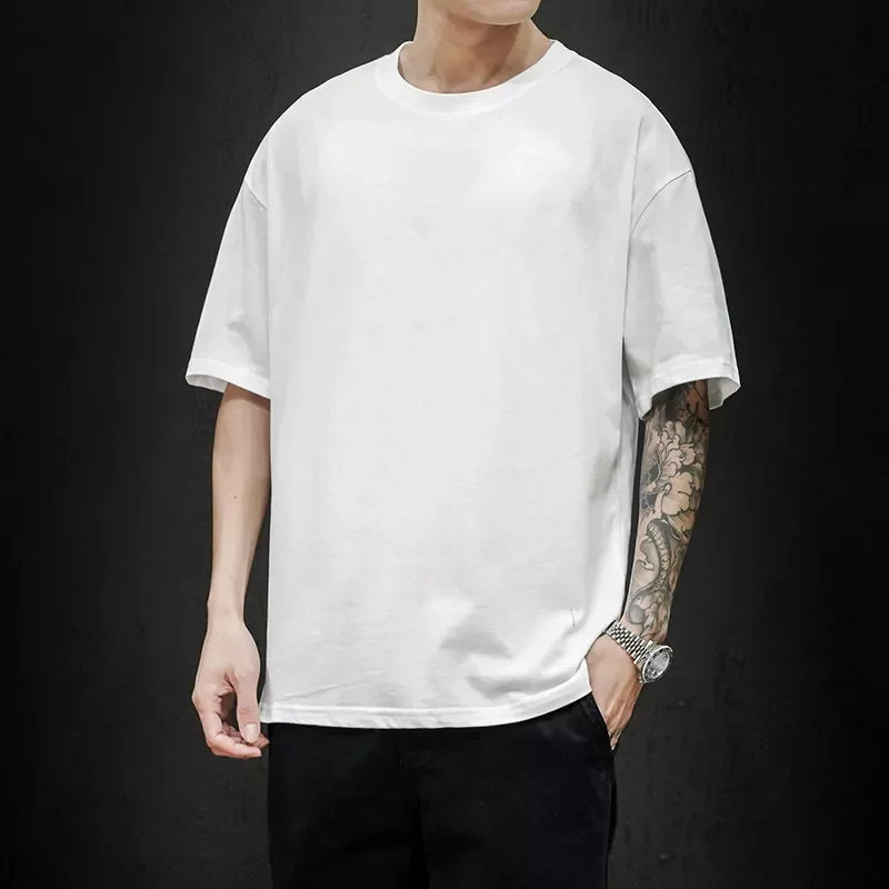 

Summer Men's T Shirt 2022 Fashion Solid T Shirt Mens Hip Hop Short Sleeve Casual Cotton Mens Streetwear Top Tees