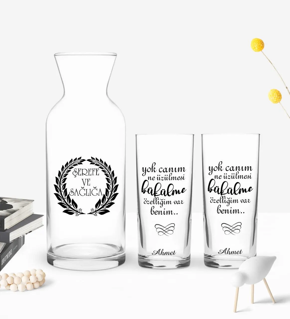 

Персонализированная красочная напечатанная картинка, дизайн «No Dear WhatsApp», двойная чашка И Графин в подарок