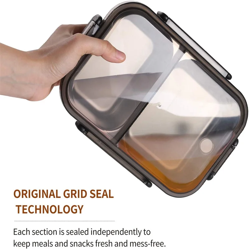 Ланч-бокс из нержавеющей стали портативный металлический Кухонный Контейнер с 2