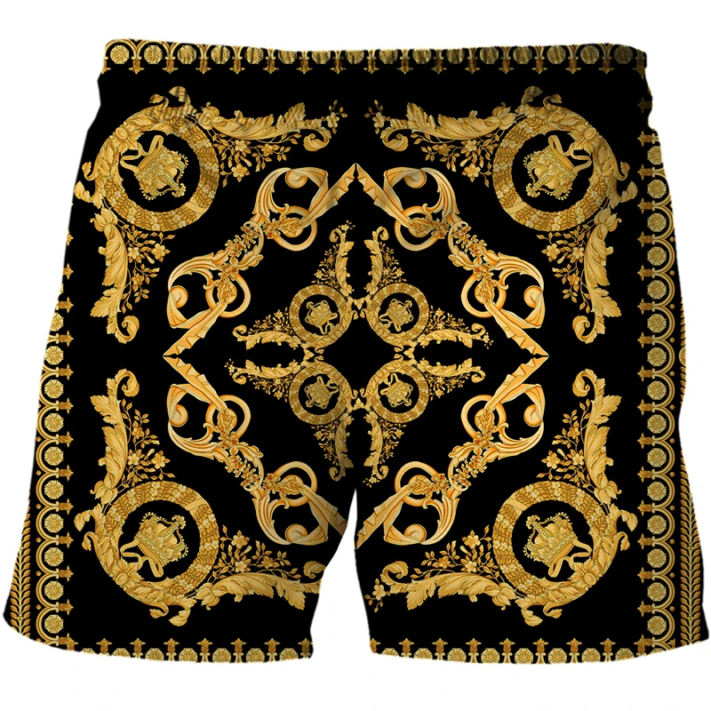 Шорты-бермуды мужские пляжные роскошные высококлассные шорты с абстрактным