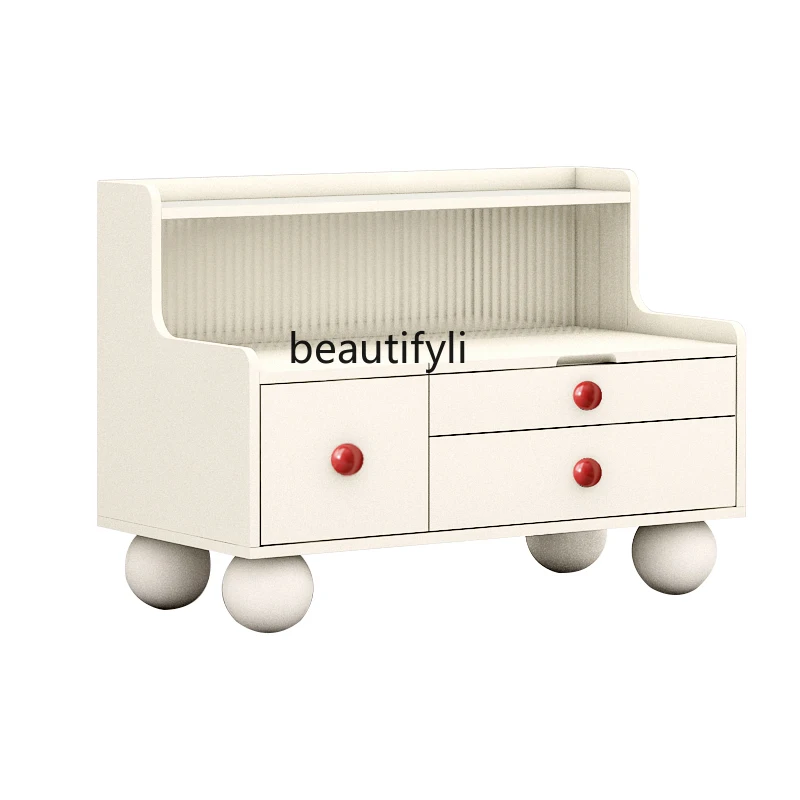 

Французский комод, скрытый зеркальный крем, стильный шкаф для хранения для спальни, балкона