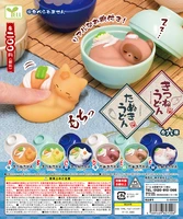 yell gachapon animal model capsule toy gacha udon noodles fox raccoon dog pinky kitty in the bowl collection