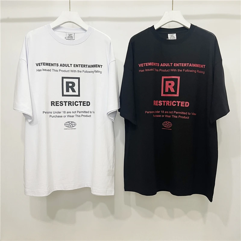 

Vetements Restricted T Shirt Men 1:1 High Quality Women T-shirt Oversized Vintage Tops VTM Short Sleeve y2k