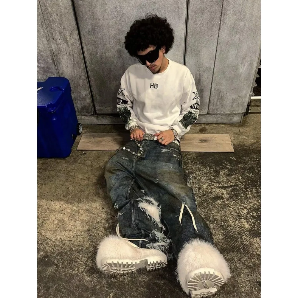 NIGO Мужская модная толстовка с круглым вырезом в стиле ретро со старым принтом