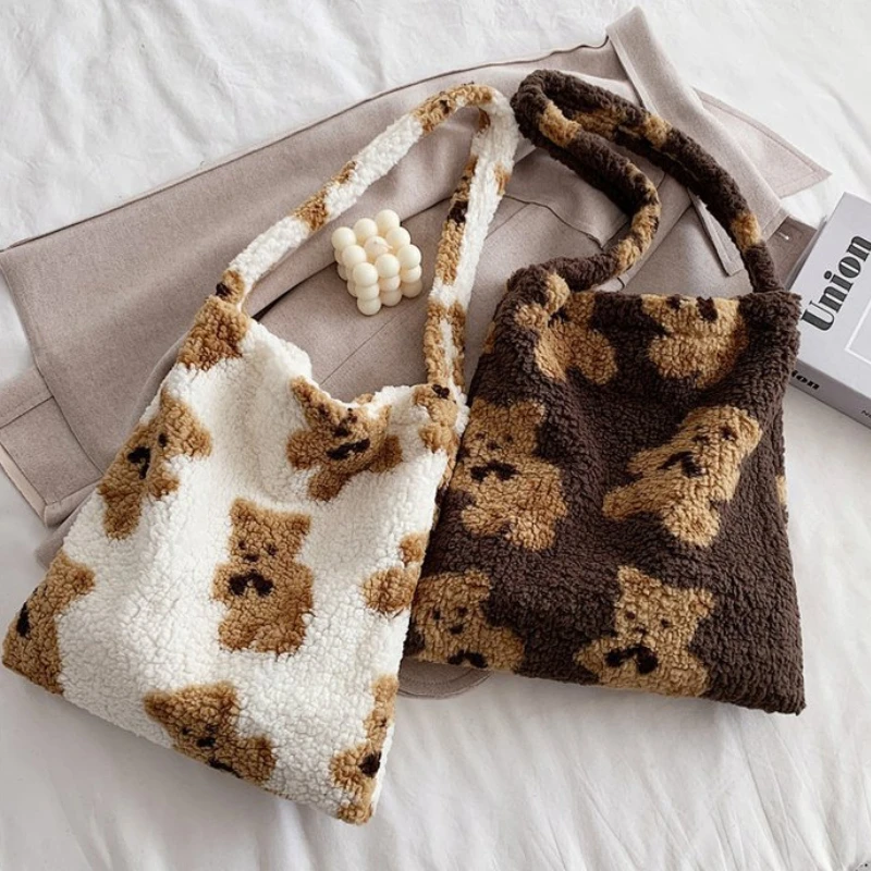 

Cute Korean Version of Large-capacity Plush Big Bag Women 2023 New Trendy Shoulder Bag Handbag Bolsas De Mujer Dropshipping