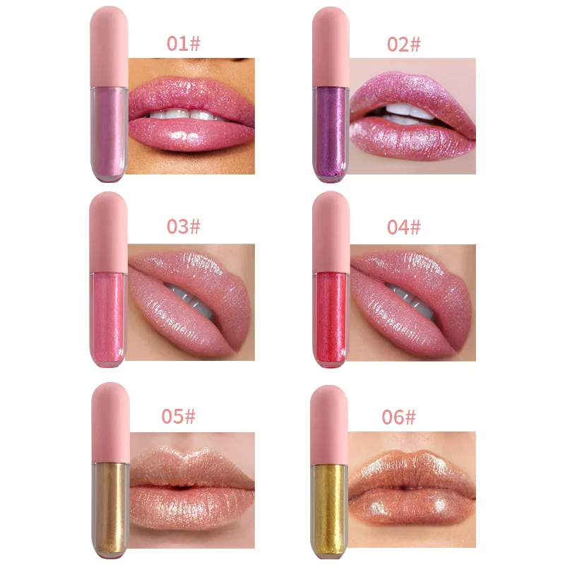 Six Set Lip Gloss Moisturizing Lip Glaze Lip Gloss Set Gift Box Liquid Lipstick Cream Lip Gloss Makeup  Lipstick Tube  Color