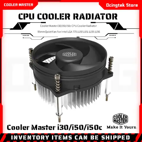 Кулер Master i30/i50/i50c для процессора, радиатор 95 мм, тихий вентилятор для intel LGA 775 1150 1151 1155 1156