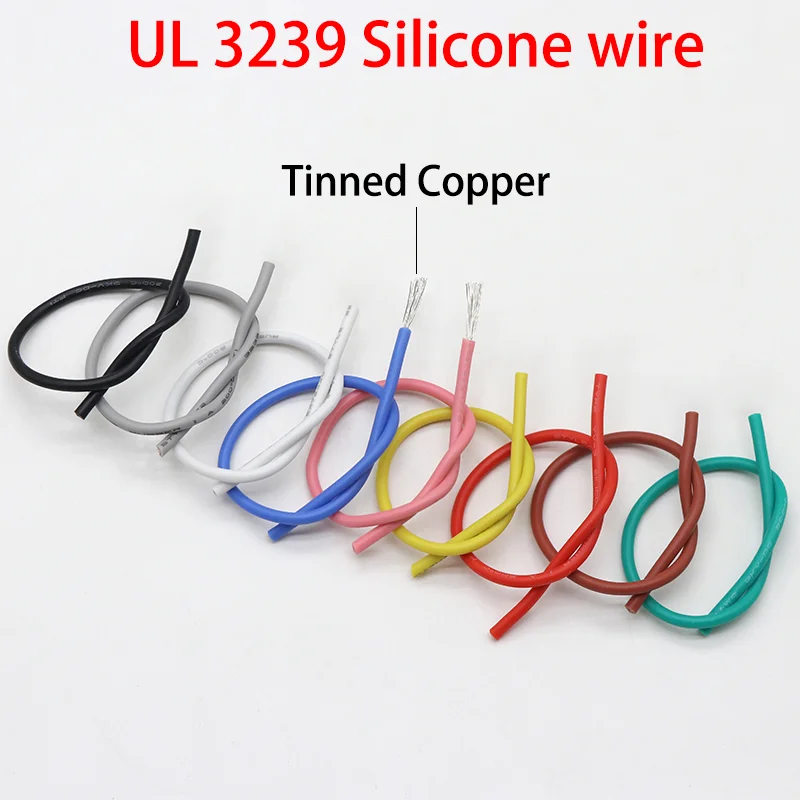 Силиконовый провод репак 1/5 м UL3239 луженая медь 32 30 28 26 24 22 20 18 16 14 12 10 8 AWG 3 кВ сделай