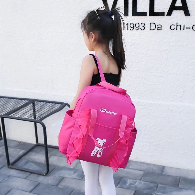 Girls Princess Dance Lace Backpacks 2022 New Style Children Sweet Fashion Dance Backpack Kids Latin Ballet Bags All-match Hot