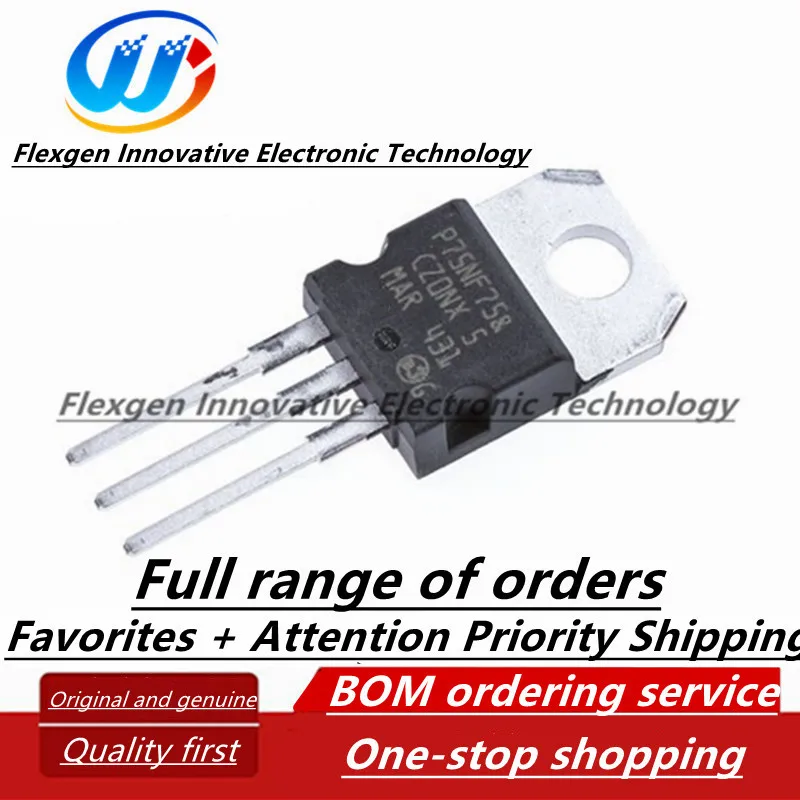 

(10 шт.) STP75NF75 P75NF75 полевая гарантия-220 80A 75V