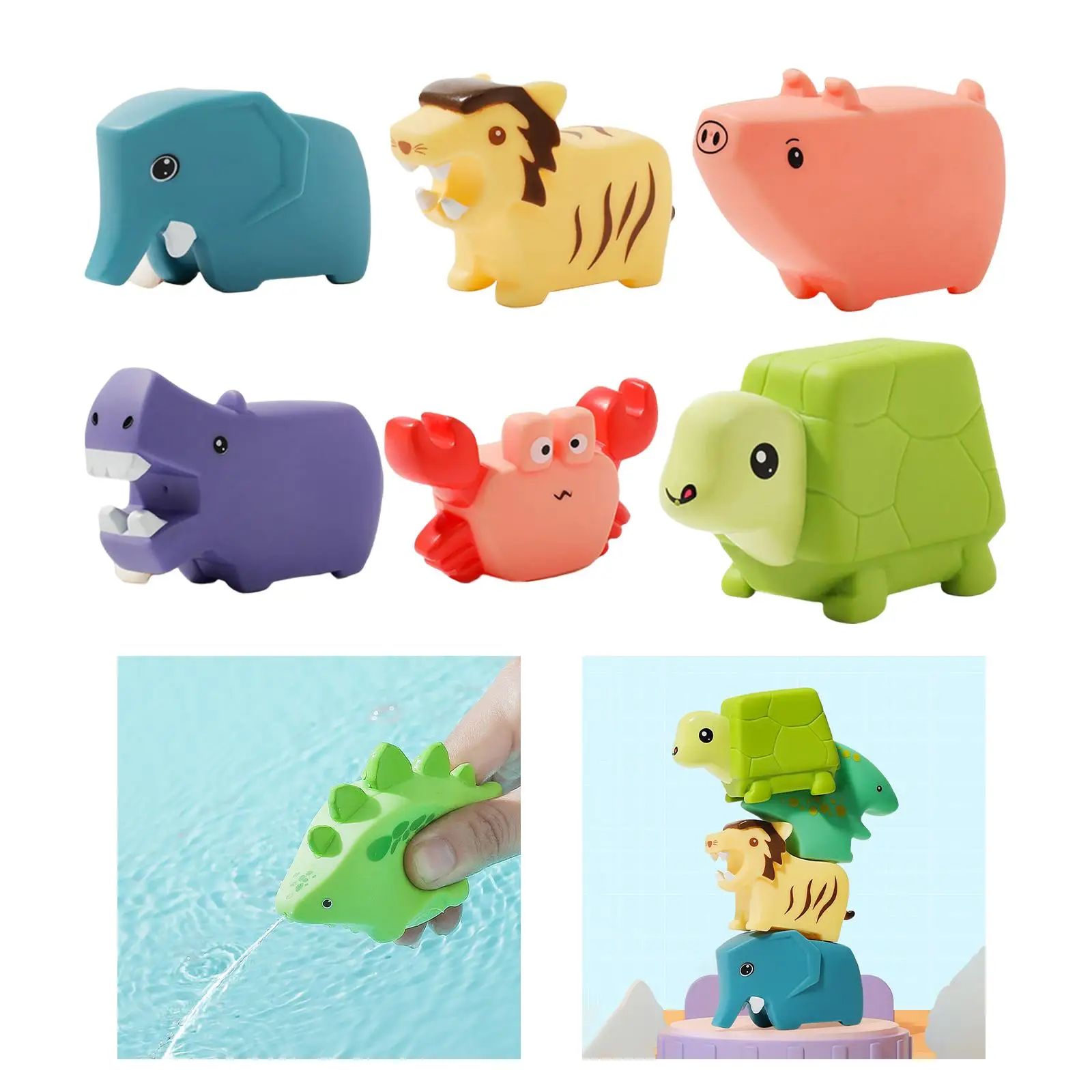 3Pcs Cute Animals Bath  Wash Little Animal Squirts Fun Bath for Baby