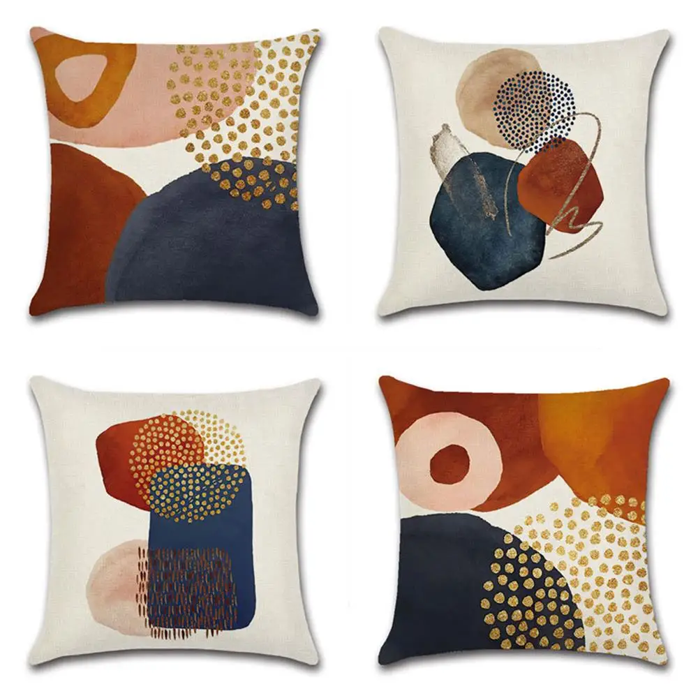 

4 шт., абстрактные льняные наволочки в стиле бохо, 18 х18 дюймов
