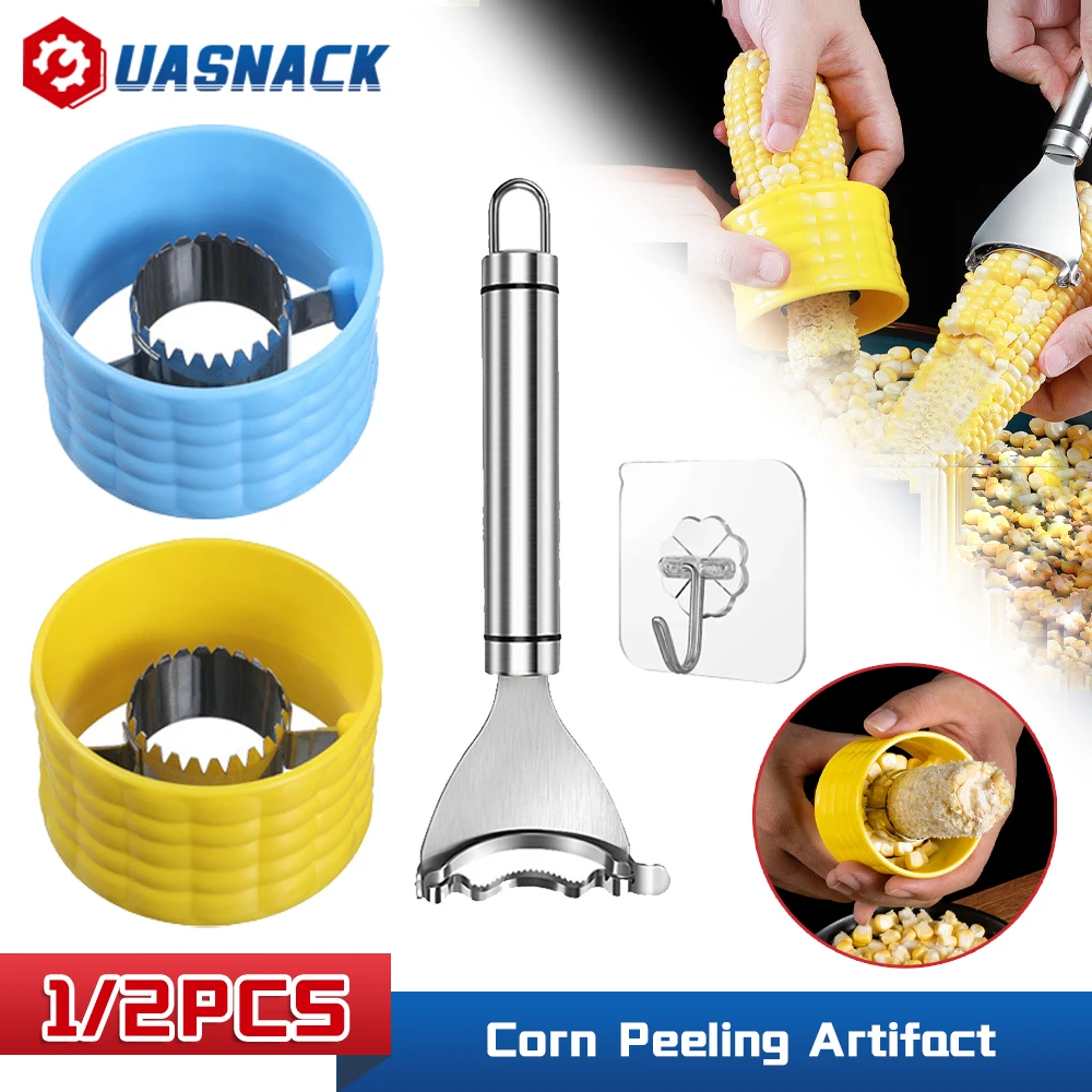 

1/2Pcs Stainless Steel Corn Peeler Corn Thresher Multi-functional Thresher Easy Peel Corn Grater Fruit Vegetable Kitchen Gadget