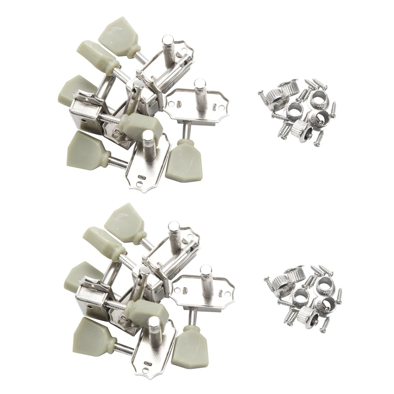 

1 Set 12 Pcs Jade Green Retro Trapezoid Button Locked String Tuning Pegs Key Tuner Machine Head For Guitar Lock