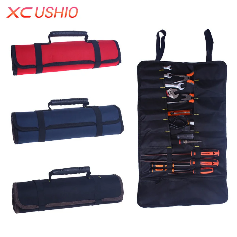 

Portable Multifunctional Oxford Rolling Tool Bag Hardware Repair Tool Set Bag with Handle Electrician Tool Bag Fast Shipping