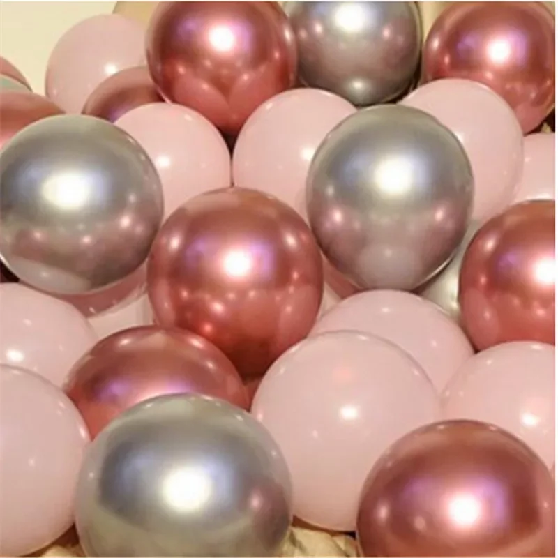 

Pink Latex Balloon Chrome Red Hot Pink Silver Metal Balloon Baby Shower Birthday Party Wedding Decorations Air Globos