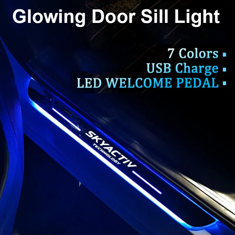 

Moving Car LED Welcome Pedal Door Sill Pathway Breathe Threshold Light USB for Mazda SKYACTIV Technology Interior Accessories