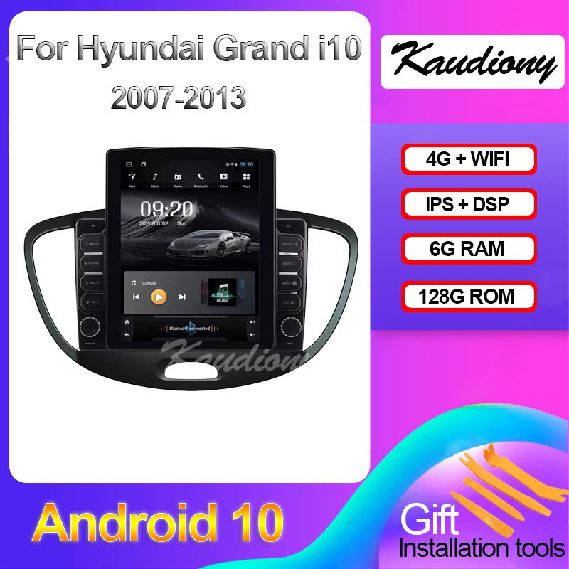 Kaudiony Tesla Style Android 10 0 для Hyundai Grand i10 автомобильный DVD мультимедийный плеер Авто радио