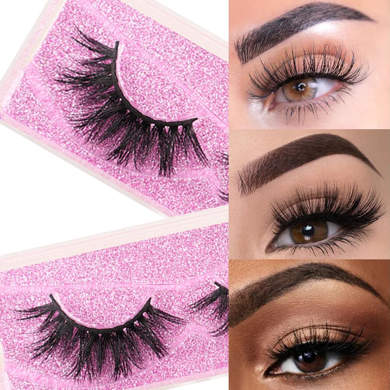 

Ресницы из искусственной норки для макияжа, 3D норковые ресницы, пушистые мягкие натуральные перекрестные ресницы для наращивания, Многораз...