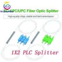 wolon fiber 1x2 mini plc splitter scapc scupc 1m 0 9mm steeltube fiber optic splitter singlemode simplex plc splitter