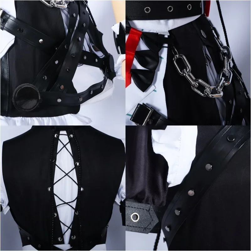 Zone Zero Ellen Joe Косплей Костюм Парик Платье Горничной Униформа Хвост Виктория