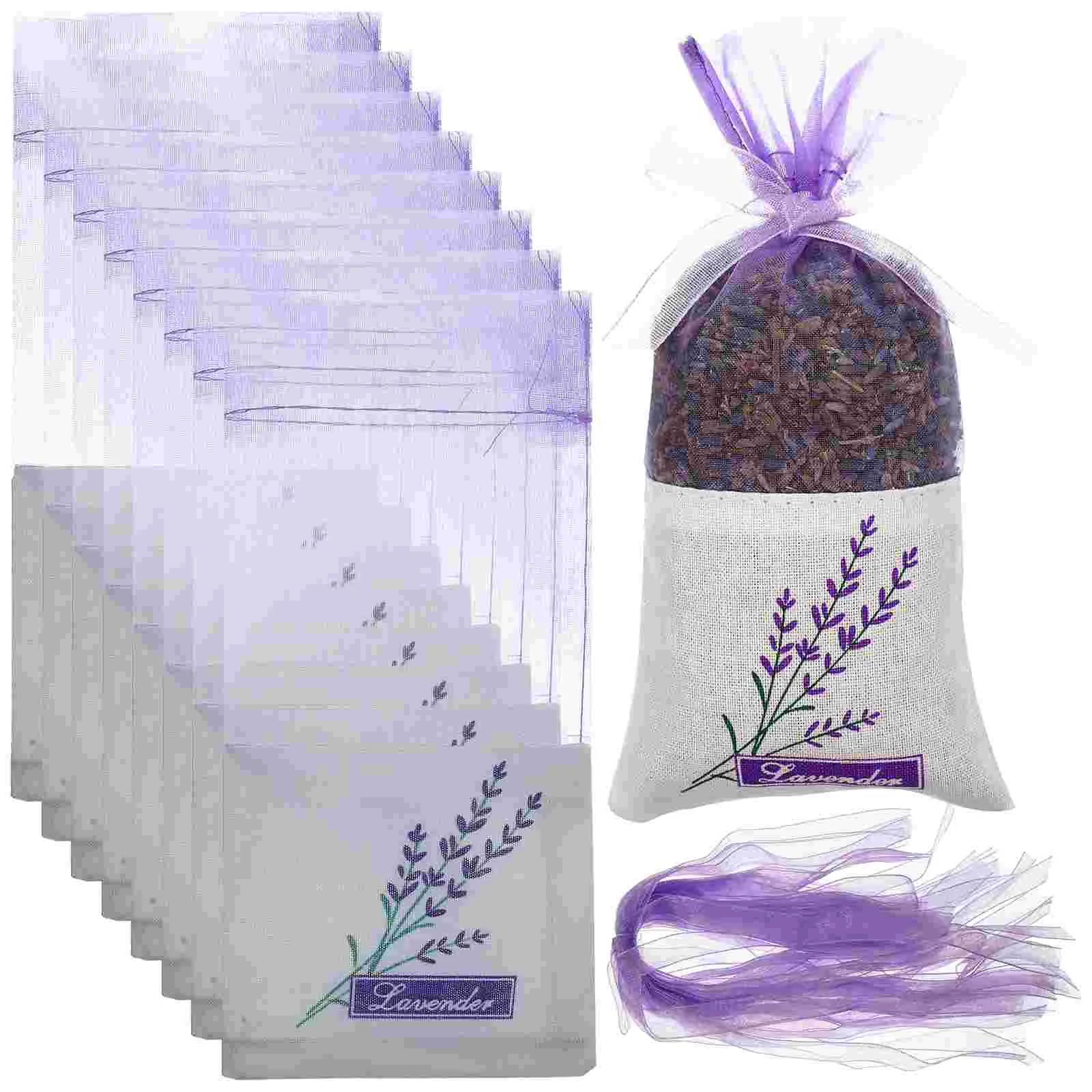 

Lavender Pattern Sachet Bags Empty: Rose Lavender Buds Organza Gauze Storage Bags Cotton Ramie Sacks 30pcs Style 1 Potpourri