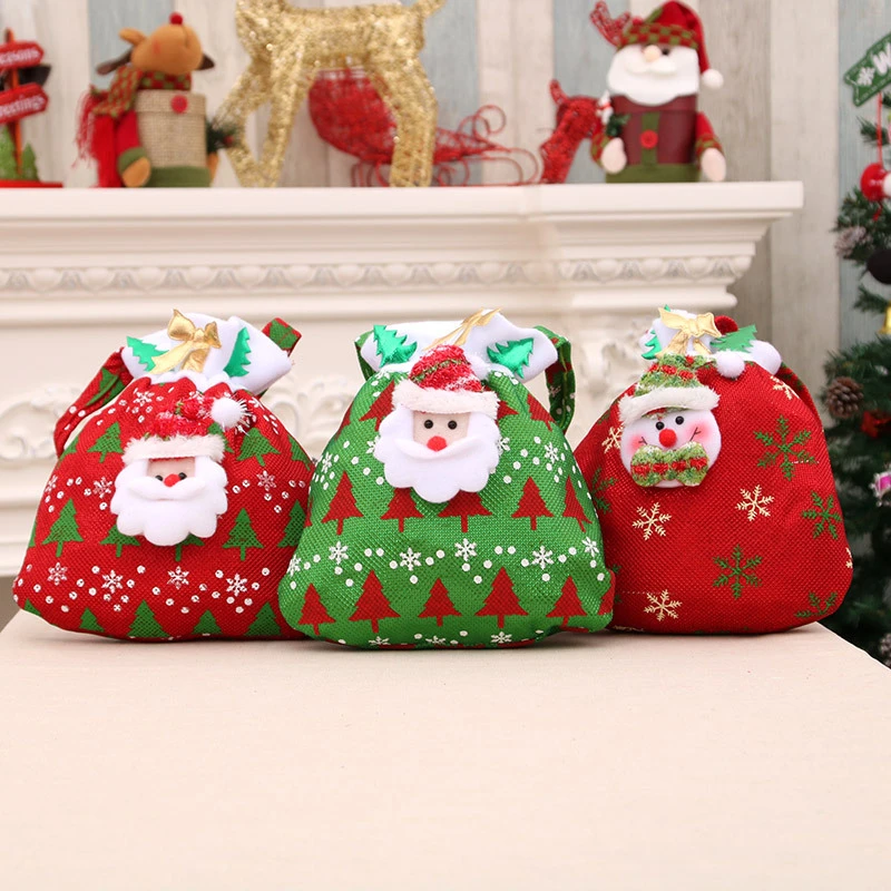 

Рождественские подарочные пакеты для конфет, Санта-Клаус, снеговик, рождественские украшения, для дома, Рождество 2022, с новым годом 2023