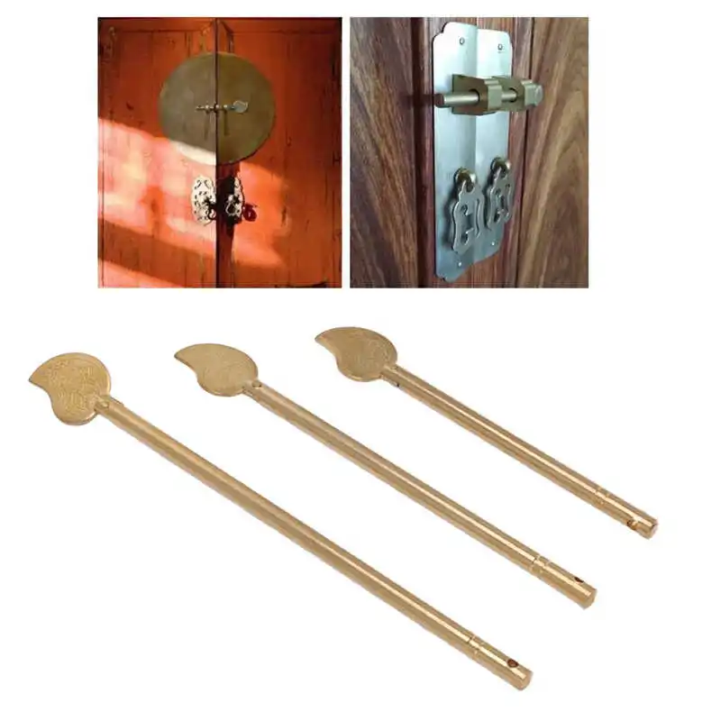 

3Pcs Cabinet Key Latch Leaf Shaped Cabinet Locking Pin Brass Chinese Latch for Home Furniture Cabinet Locking Pins