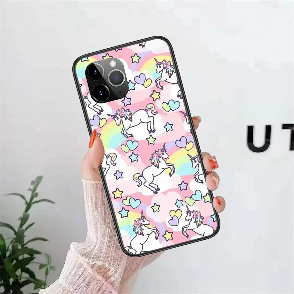 Взрослый черный чехол 3D оболочка Мультфильм Красочная Лошадь Единорог для Samsung