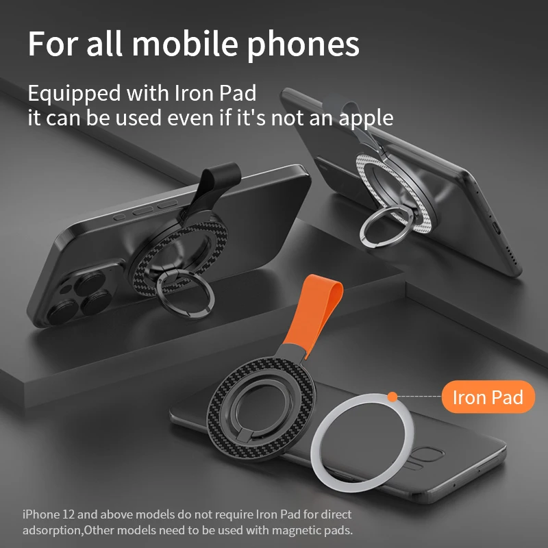 Фото Металлический магнитный держатель для мобильного телефона для iPhone 12, 13, 14, 15, 16, серии, MagSafe, ручка для телефона, подставка для Huawei, Xiaomi, Samsung №1