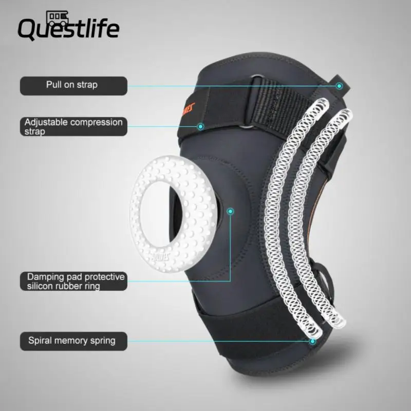 

Spring-supported Running Kneepad For Men And Women's Basketball Hiking, Pressurized Shock Absorbing, Breathable Knee Protector
