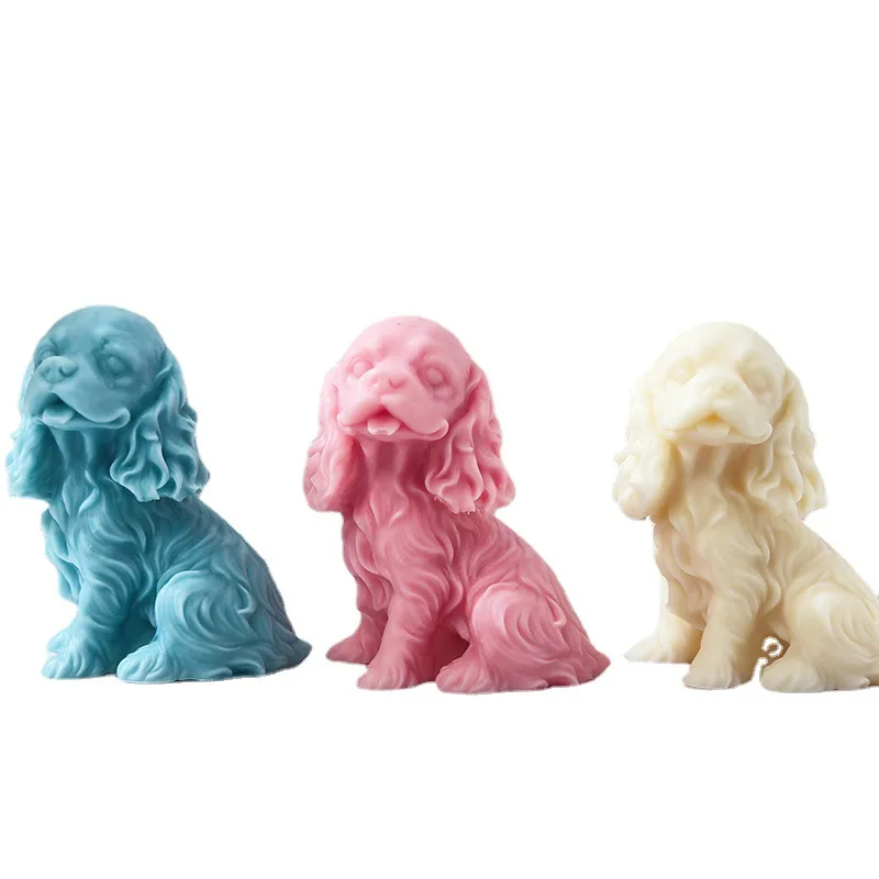 Labrador Silicone Candle Mold Cartoon Animal Long Hair Dog Plaster Aromatherapy Resin Mold Ice Cube Chocolate Making Small Gift images - 6