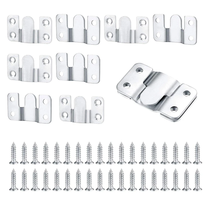 

10 Pcs Flush Mount Bracket Interlocking Hang Furniture Connector Stainless Steel Wall Mount Picture Frame Brackets