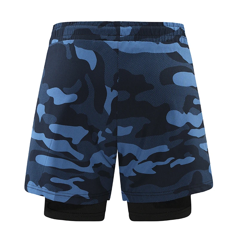 Running Shorts Men Gym Double-deck 2 IN 1 Short Pants Sport Fitness Basketball Jogging Workout Bodybuilding Camouflage